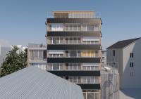 Gemeinschaftliche genutzte Terrassen im 2. und 4. Oberschgeschoss und der Dachterrasse